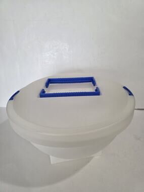Iris Schwartz Cake and Pie Holder White Carrier Saver Vintage Handle